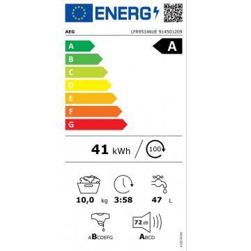 AEG Πλυντήριο Ρούχων 10kg με Ατμό 1400 Στροφών LFR95146UE